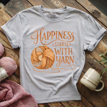 Happiness Starts With Yarn T-shirt