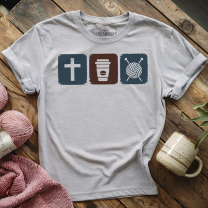 Jesus, Coffee & Knitting T-shirt