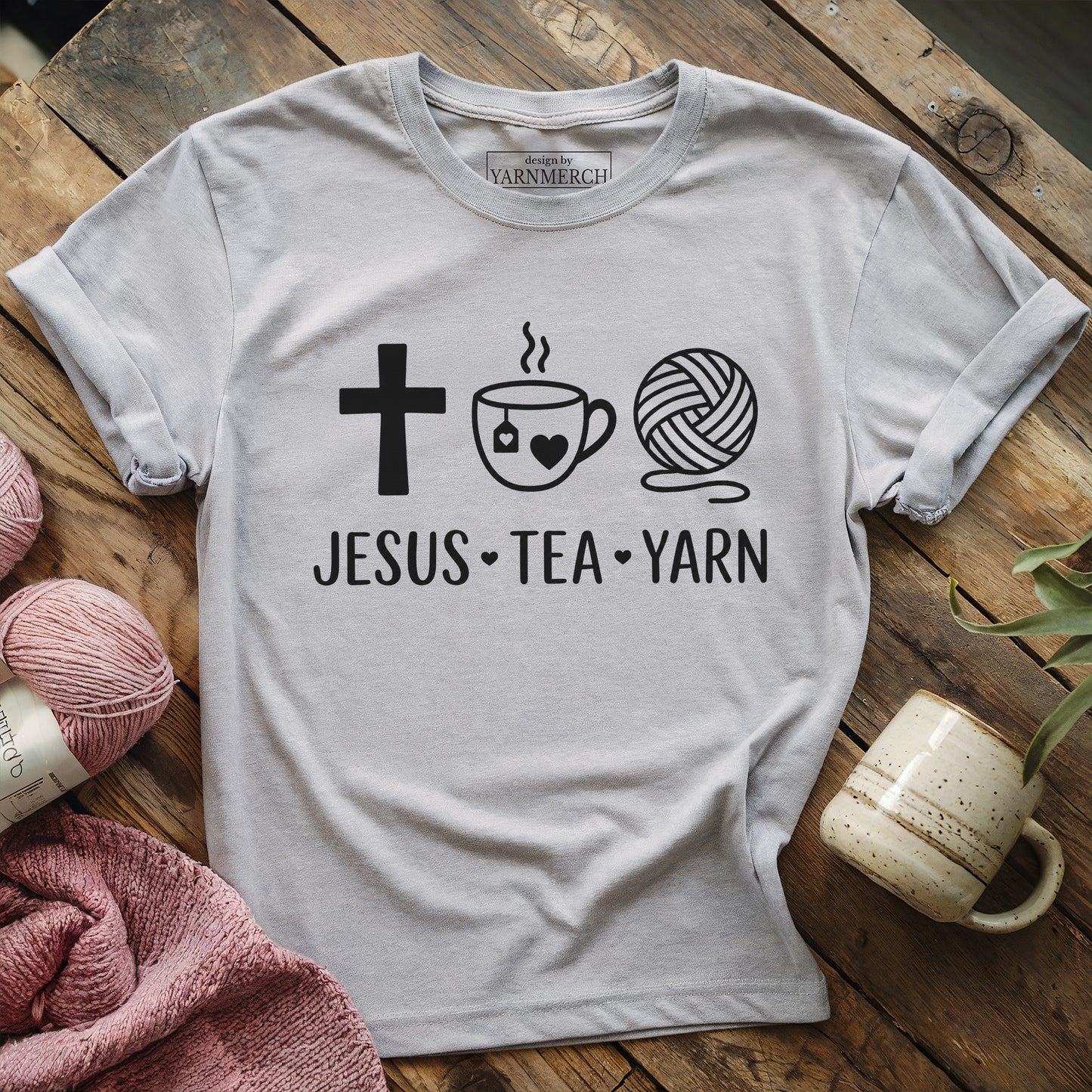 Jesus, Tea & Yarn T-shirt