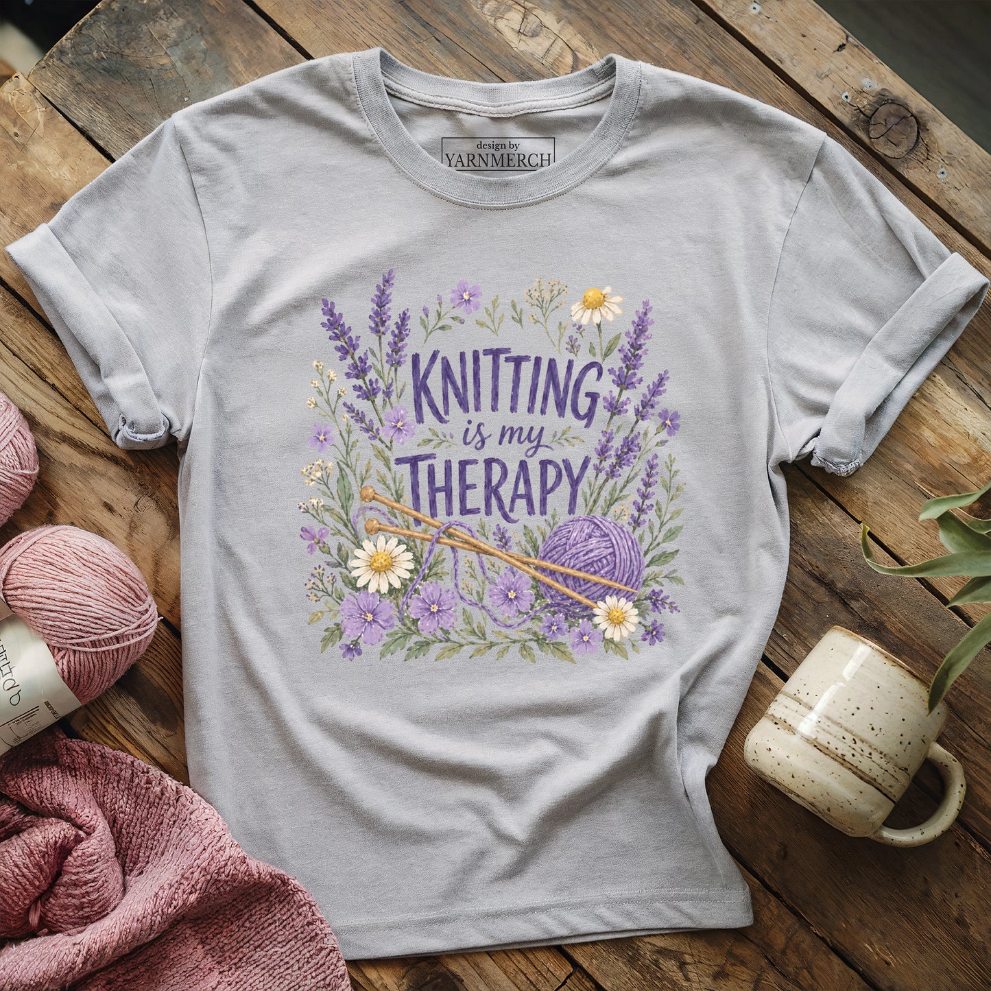 Knitting Is My Therapy T-shirt