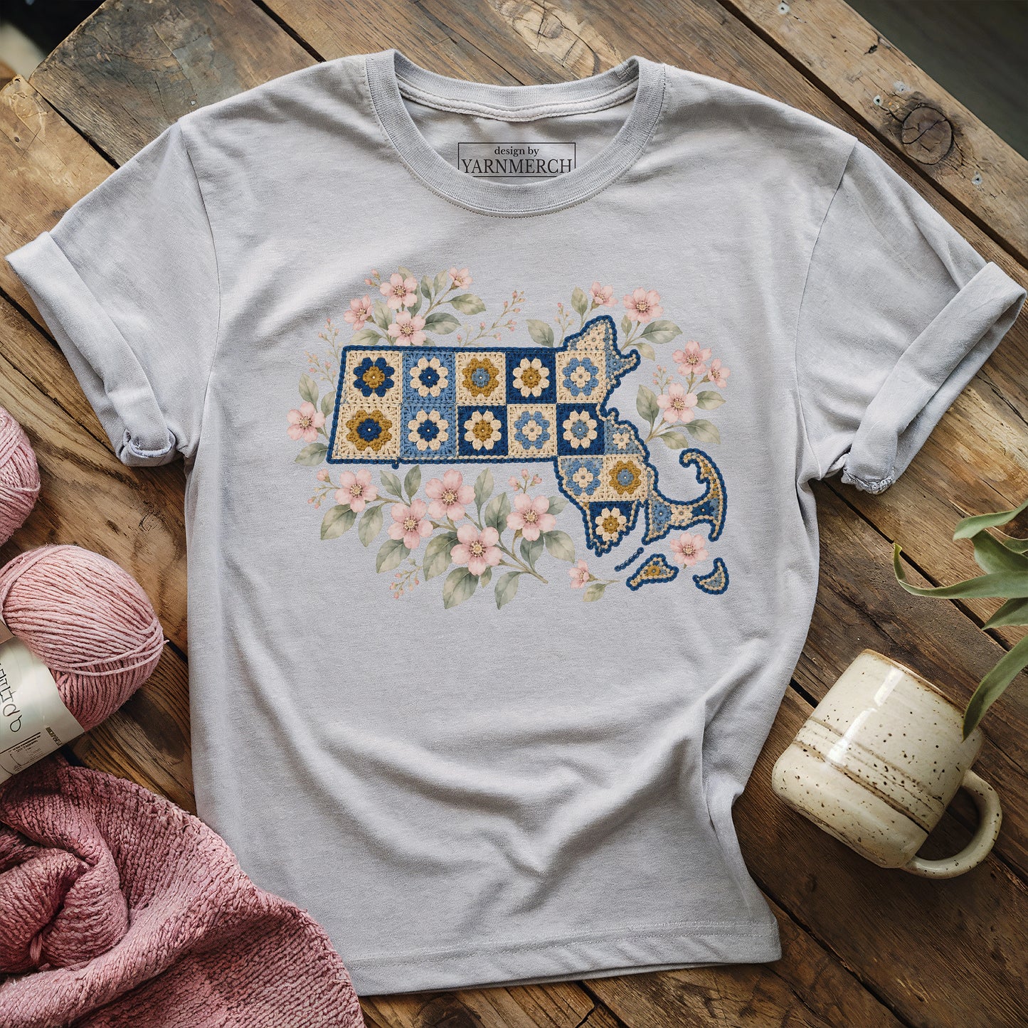 Massachusetts In Granny Squares T-shirt