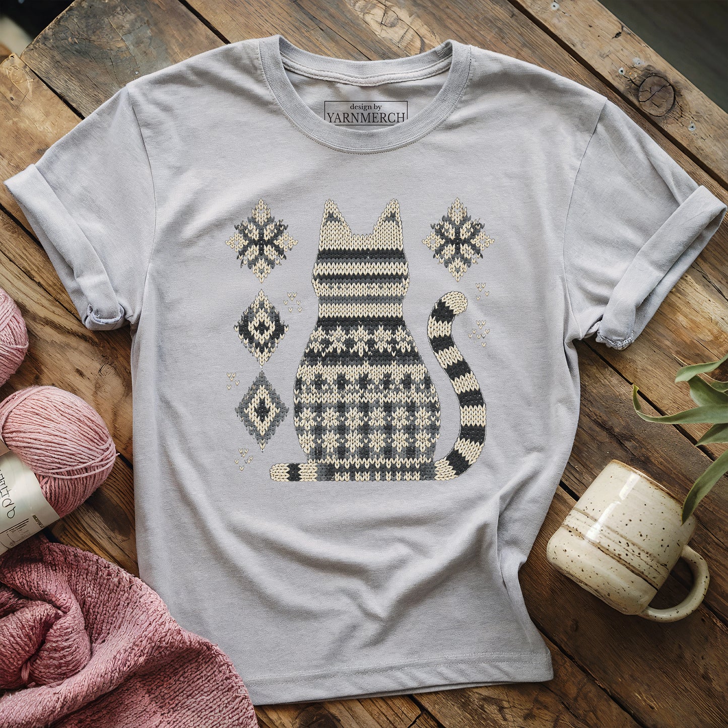 Pattern Black Cat T-shirt
