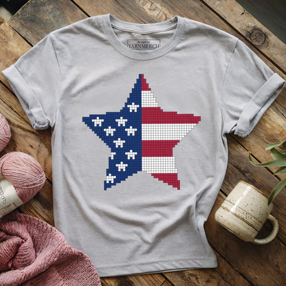 USA Star Knitting Chart T-shirt