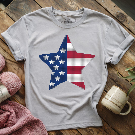 USA Star Knitting Chart T-shirt