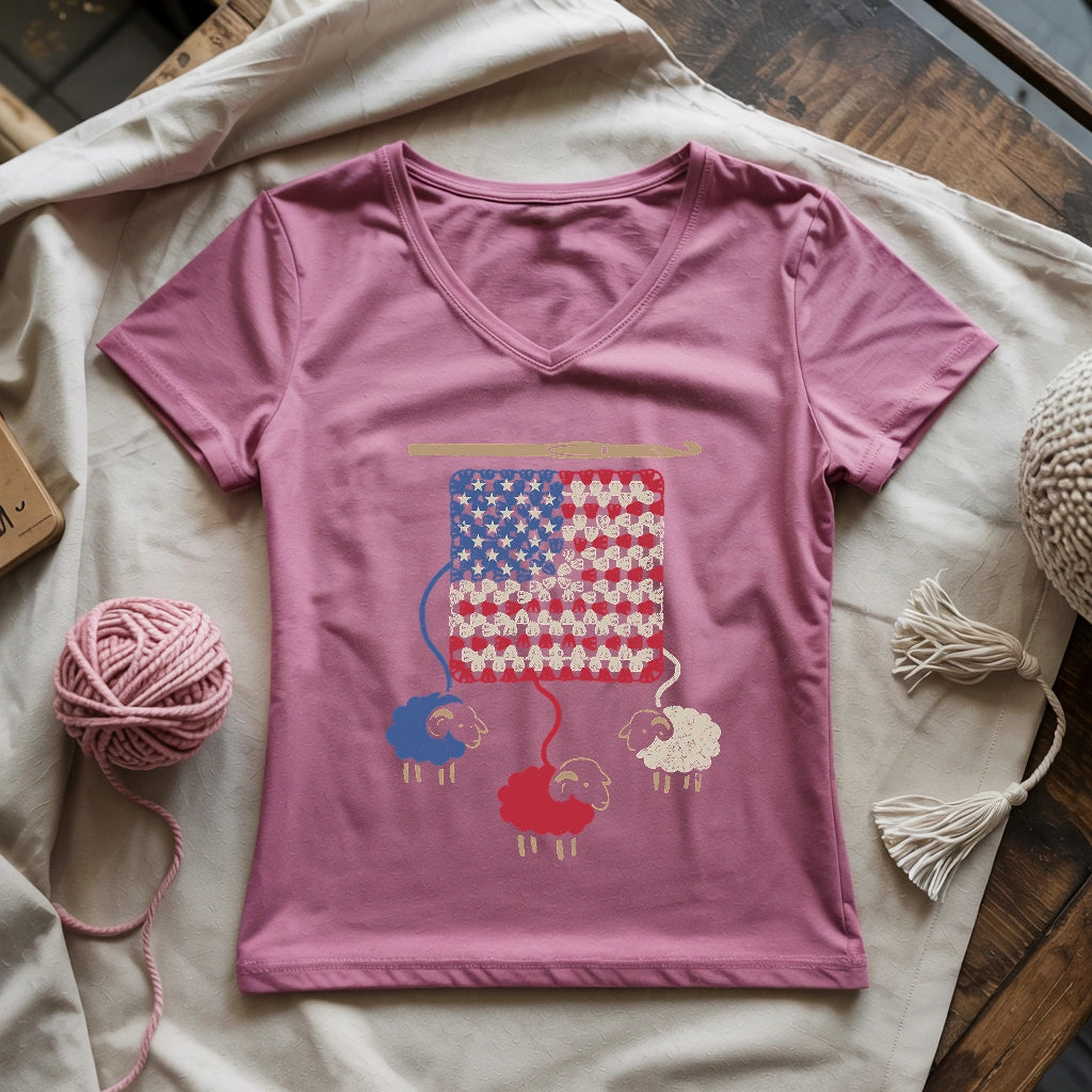 America Granny Flock Lady V-neck