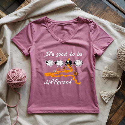 Be Knitting Sheep Lady V-neck
