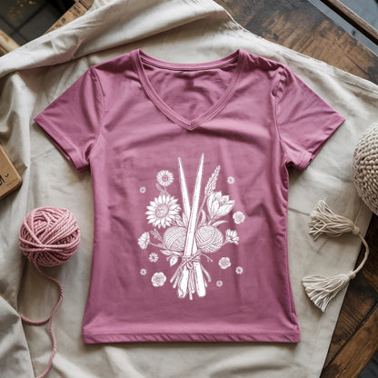 Bouquet of Stitches Lady V-neck