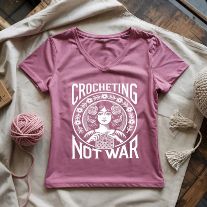 Crocheting Not War Lady V-neck