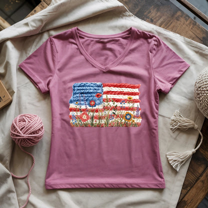 Flowers, Stripes & Skeins Lady V-neck