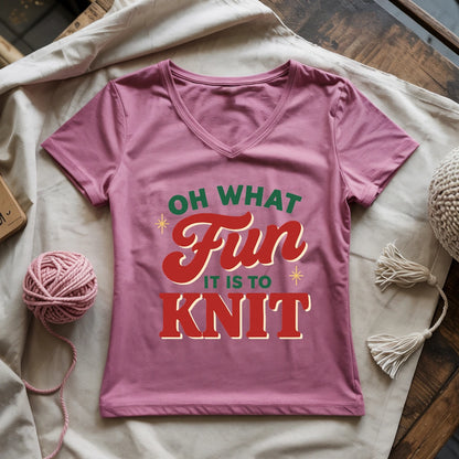 Fun It Is To Knit Lady V-neck