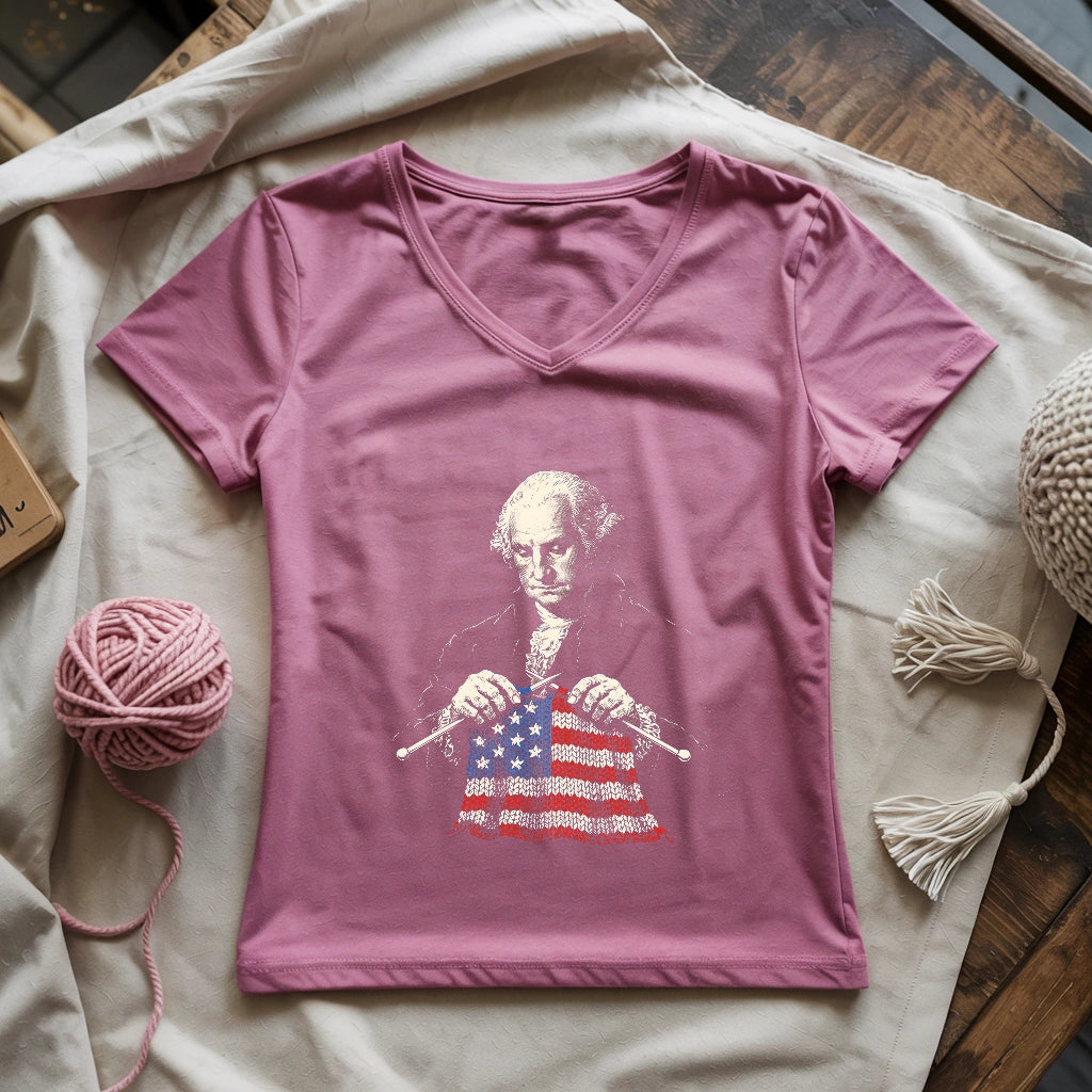 George Knitting America Lady V-neck