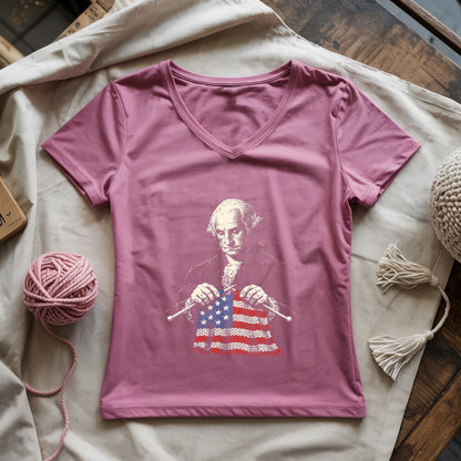 George Knitting America Lady V-neck