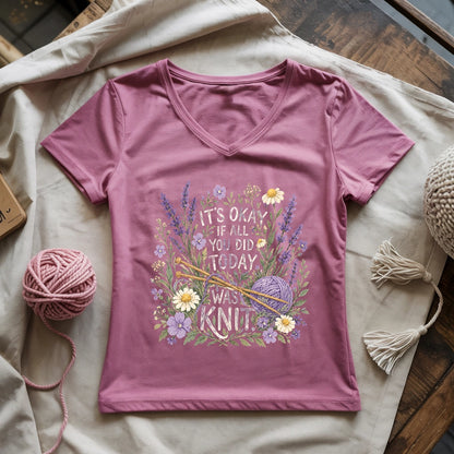 If All You Did Was Knit Lady V-neck