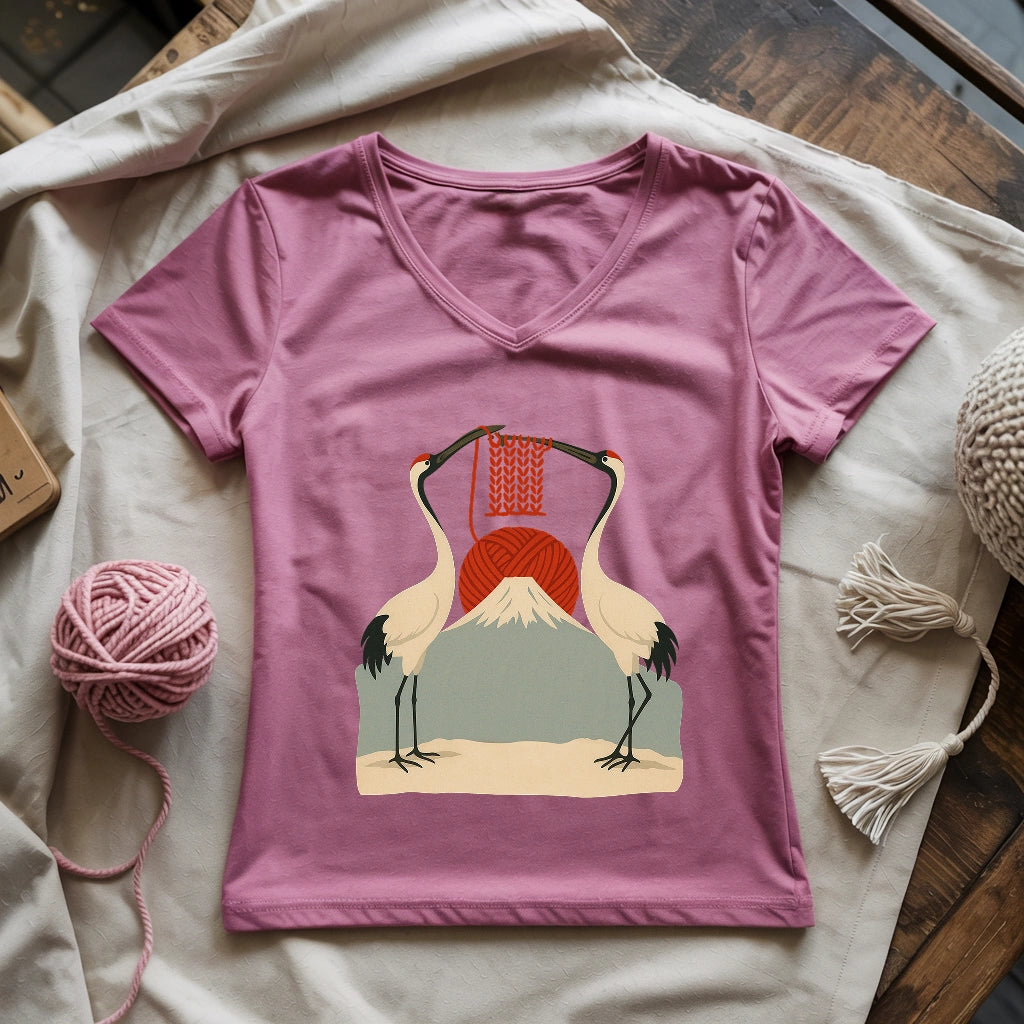 Knitting Sun Lady V-neck
