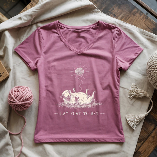 Lay Flat To Dry Sheep Lady V-neck