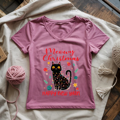 Meowy Christmas Lady V-neck