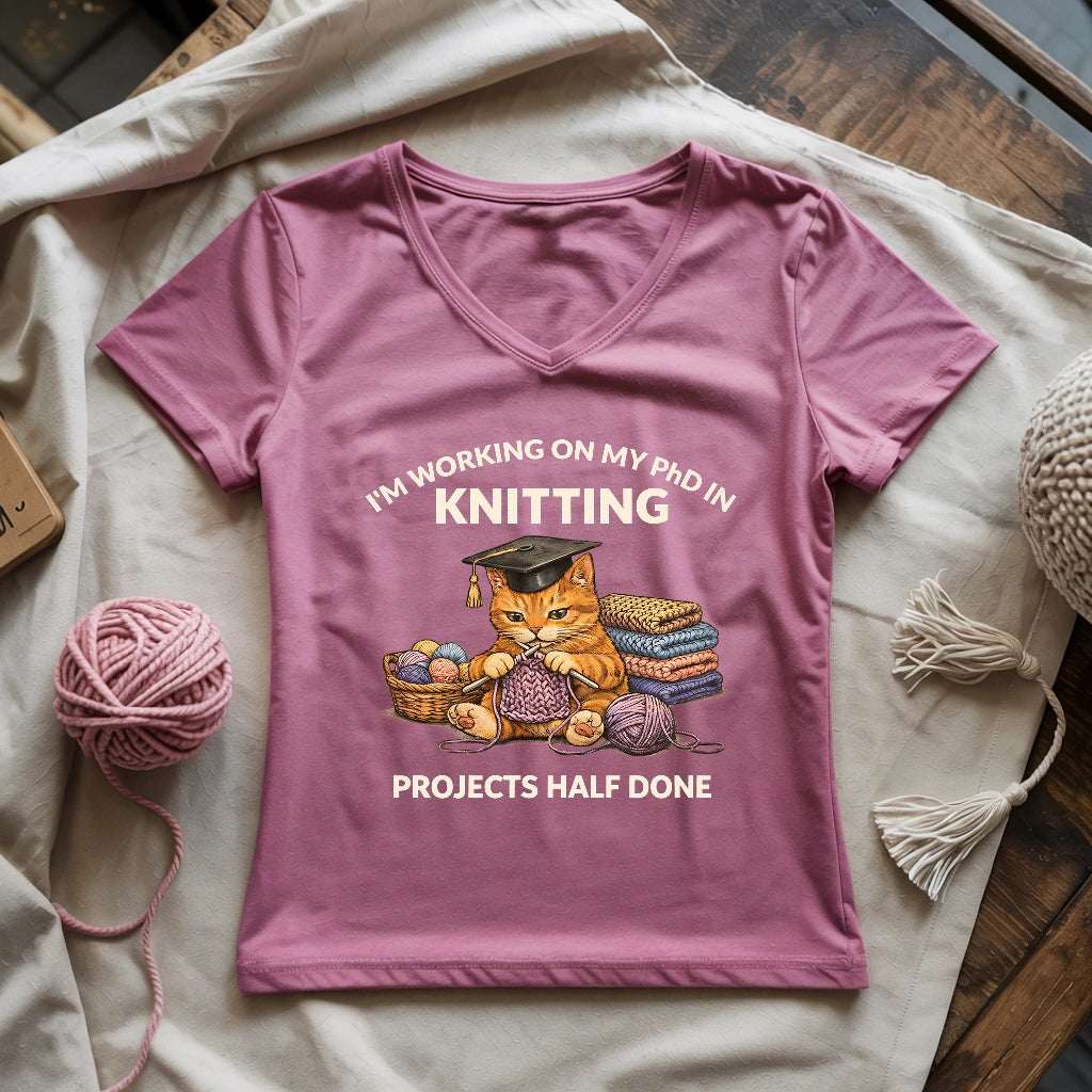PhD In Knitting Lady V-neck