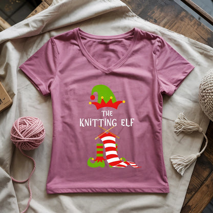 The Knitting Elf Lady V-neck