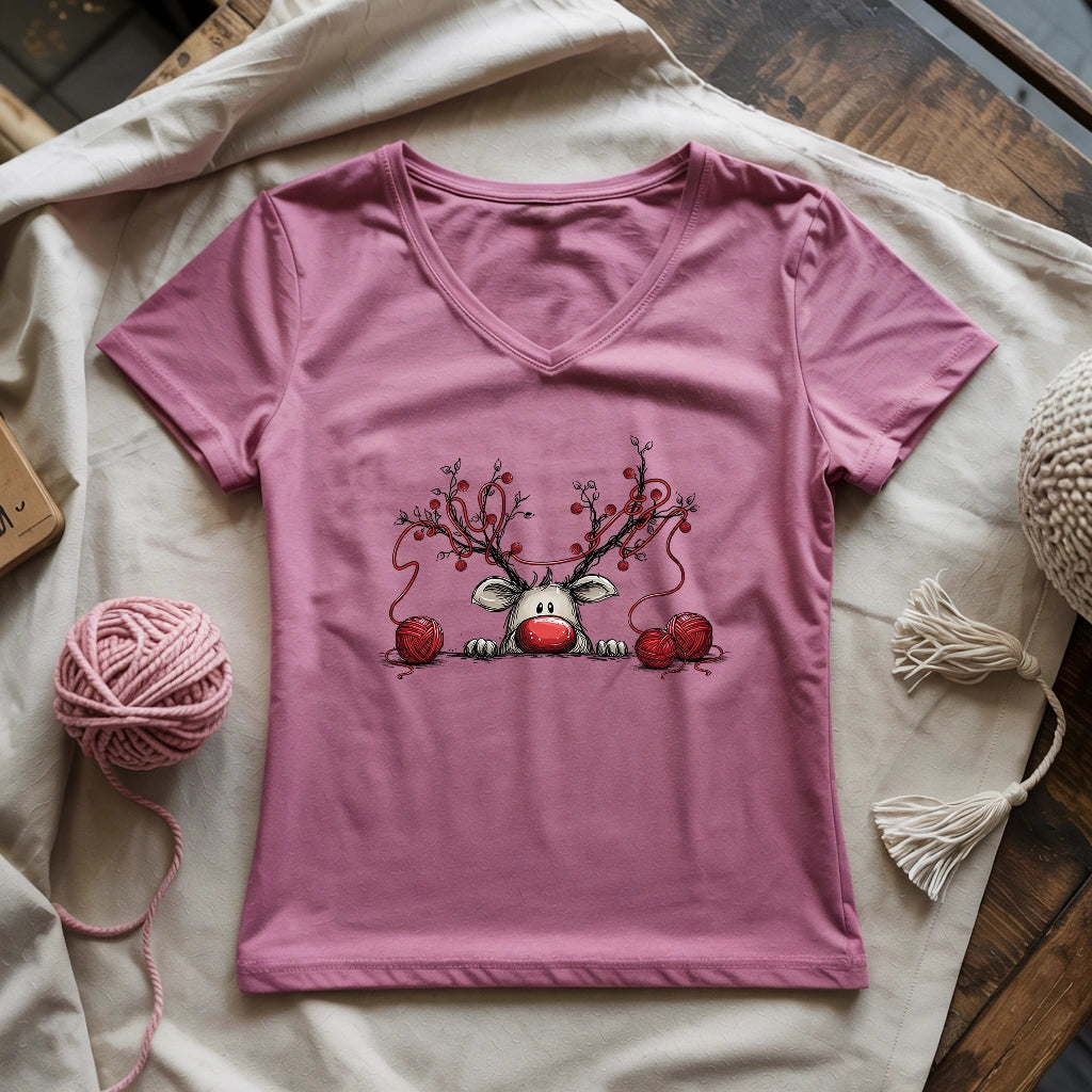 Waiting For Xmas Lady V-neck