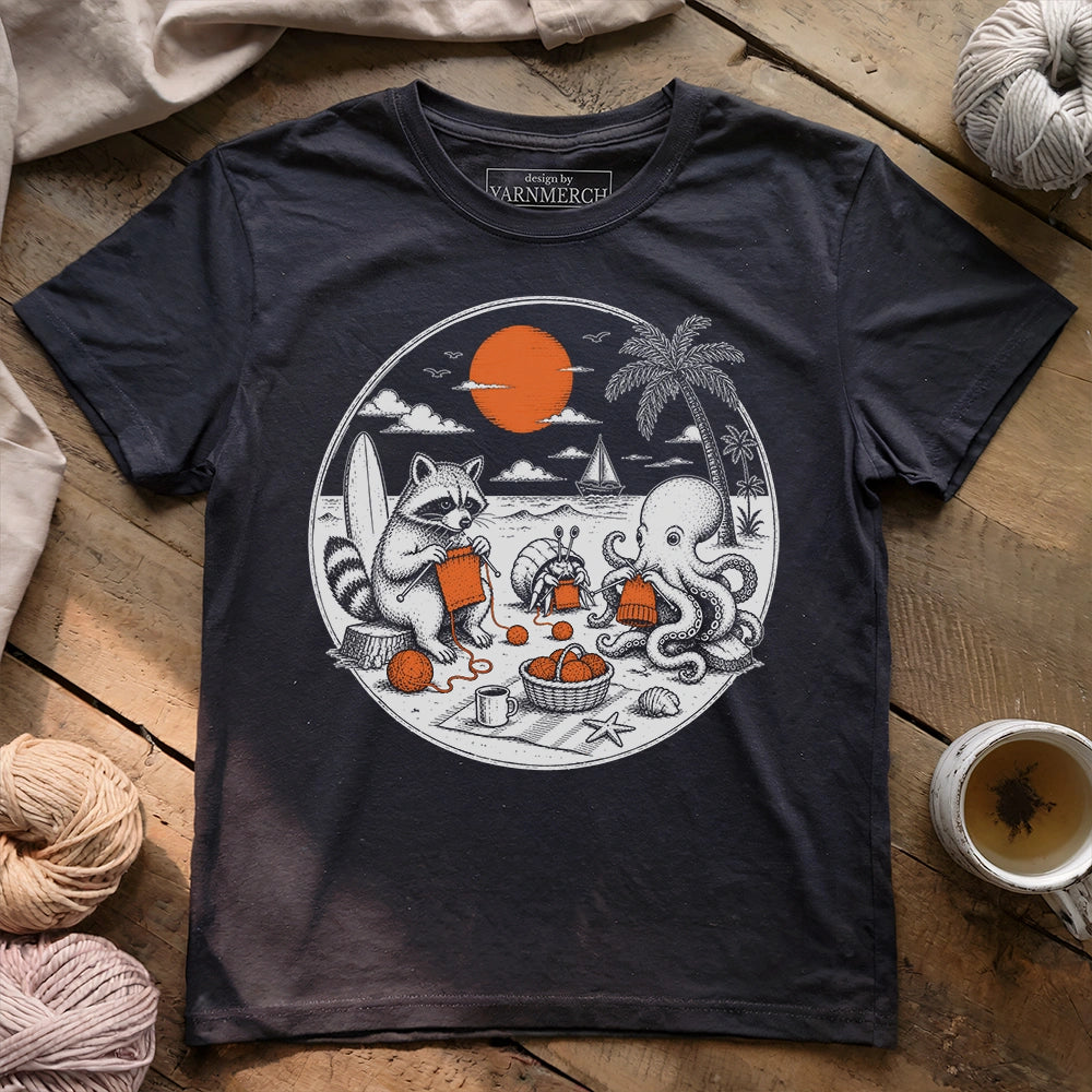 Beach Knitting Friends T-shirt