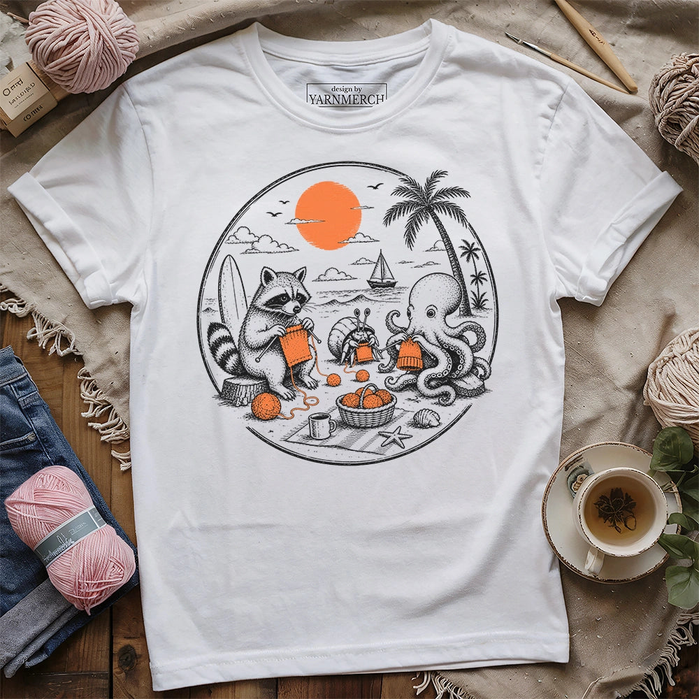 Beach Knitting Friends T-shirt