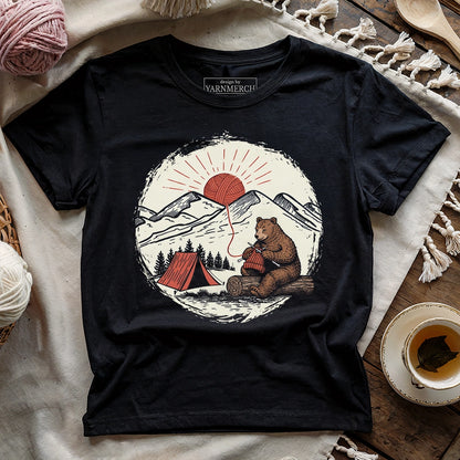 Bear Knitting In The Sun T-shirt