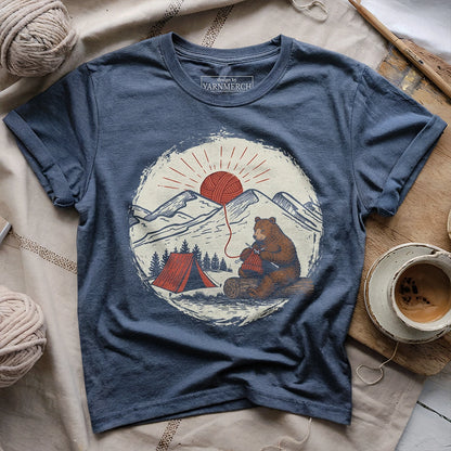 Bear Knitting In The Sun T-shirt