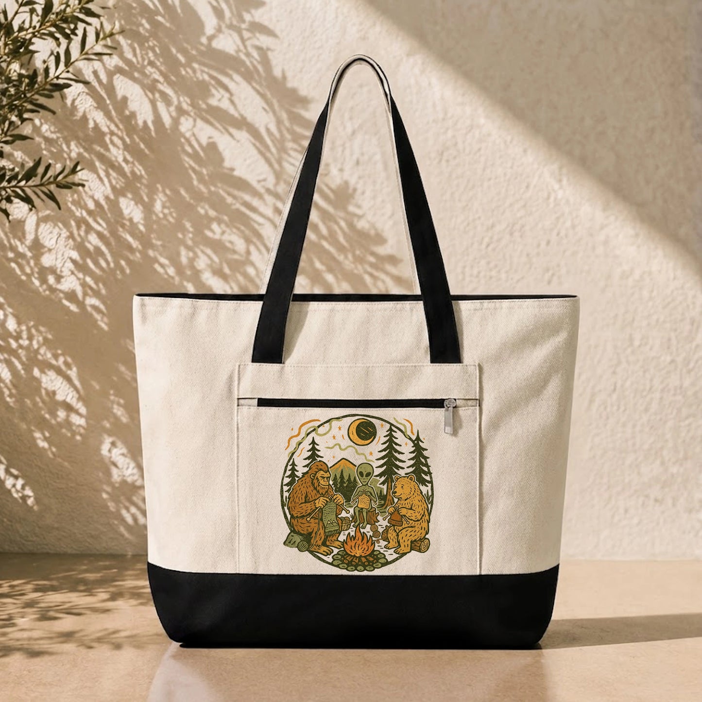 Campfire Knitting Friends Tote