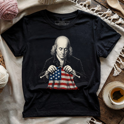 Benjamin Franklin Knitting USA T-shirt