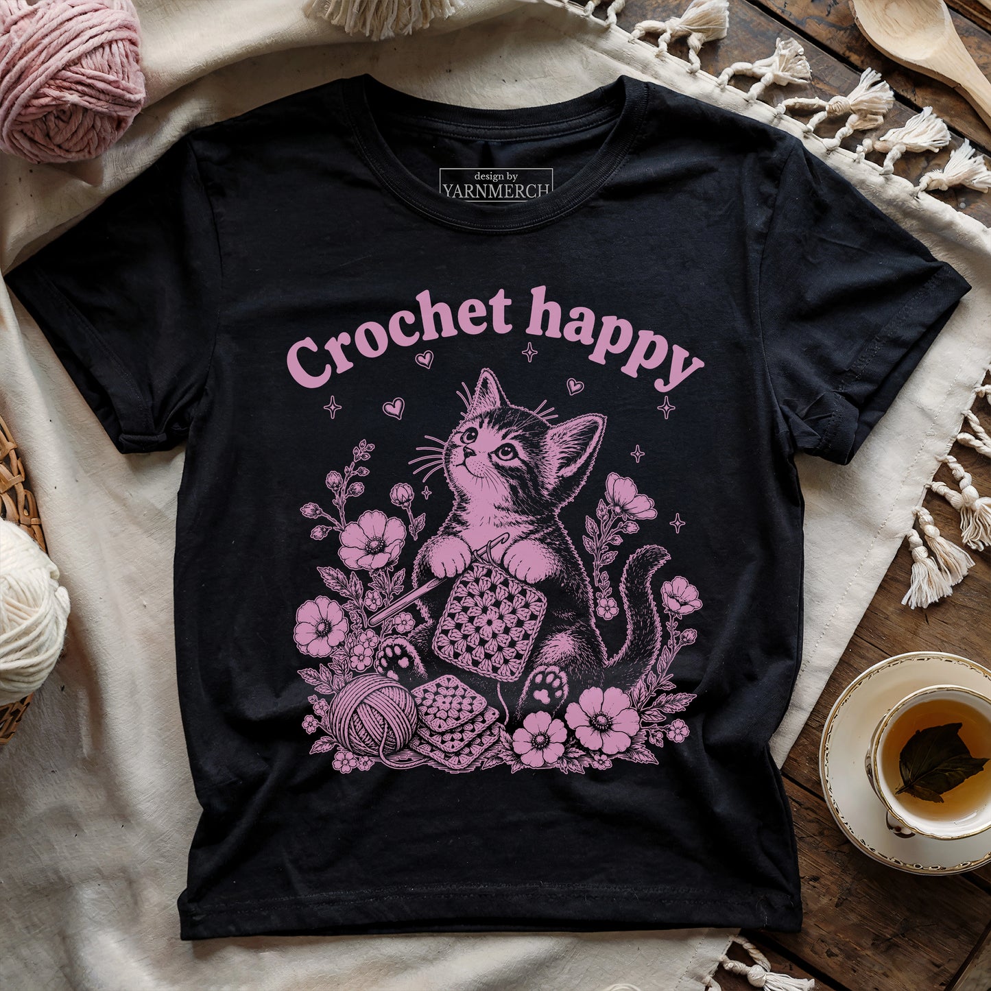Crochet Happy T-shirt