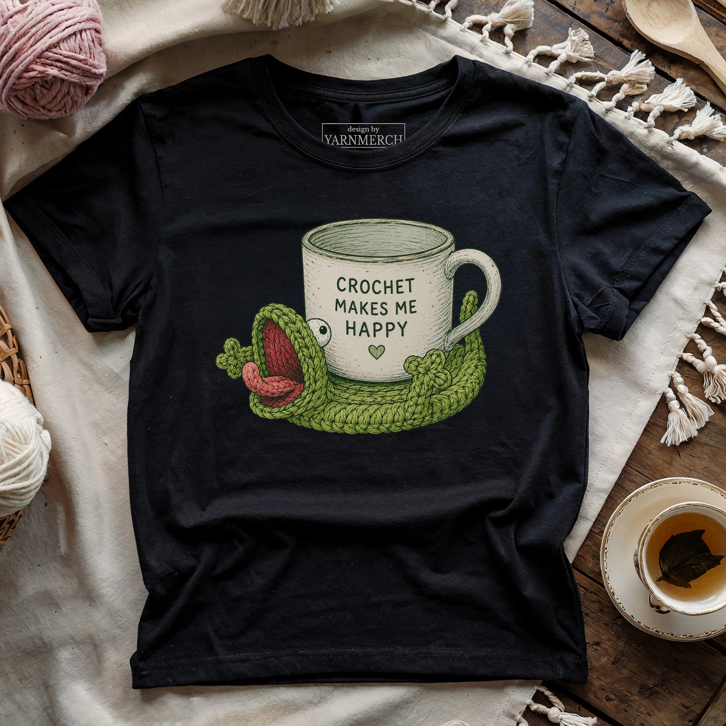 Crochet Makes Me Happy T-shirt