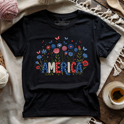 Floral America Yarn T-shirt