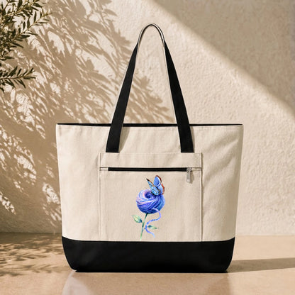 Floral Butterfly Tote Bag
