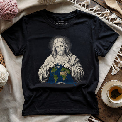 Jesus Knitting Earth T-shirt