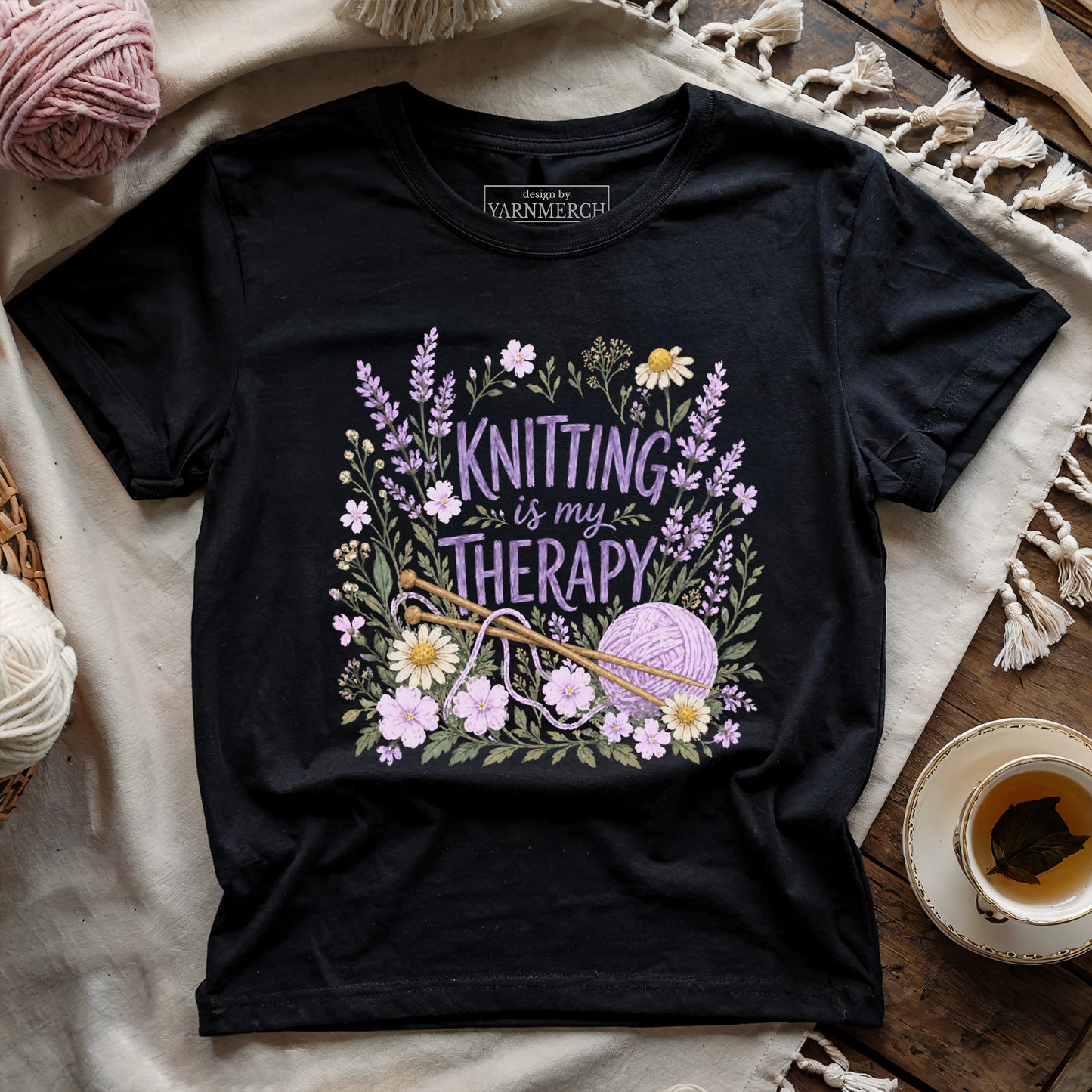 Knitting Is My Therapy T-shirt