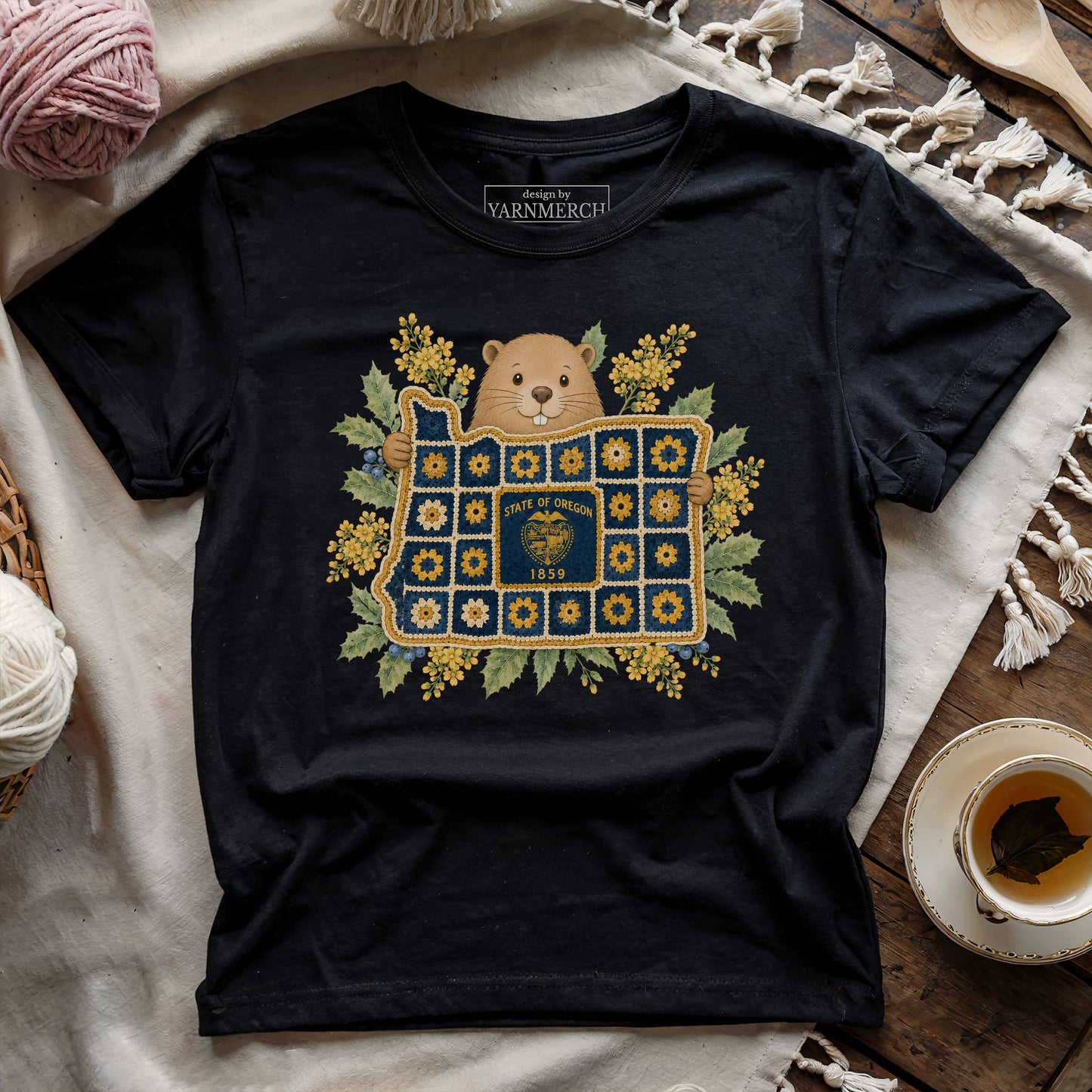 Oregon In Granny Square T-shirt