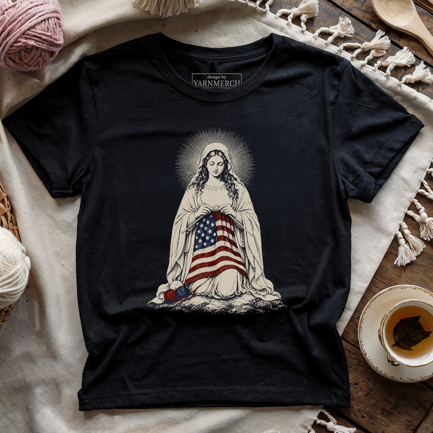Praying And Knitting For USA T-shirt
