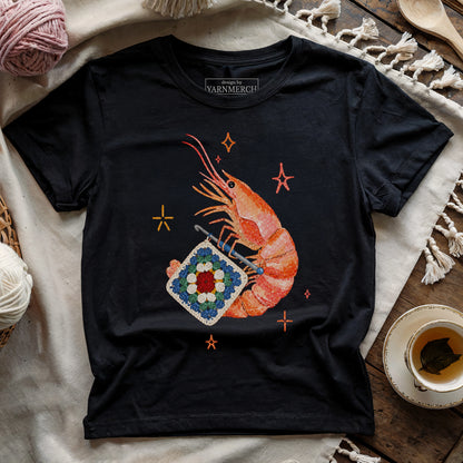Shrimp Crocheting Mode On T-shirt
