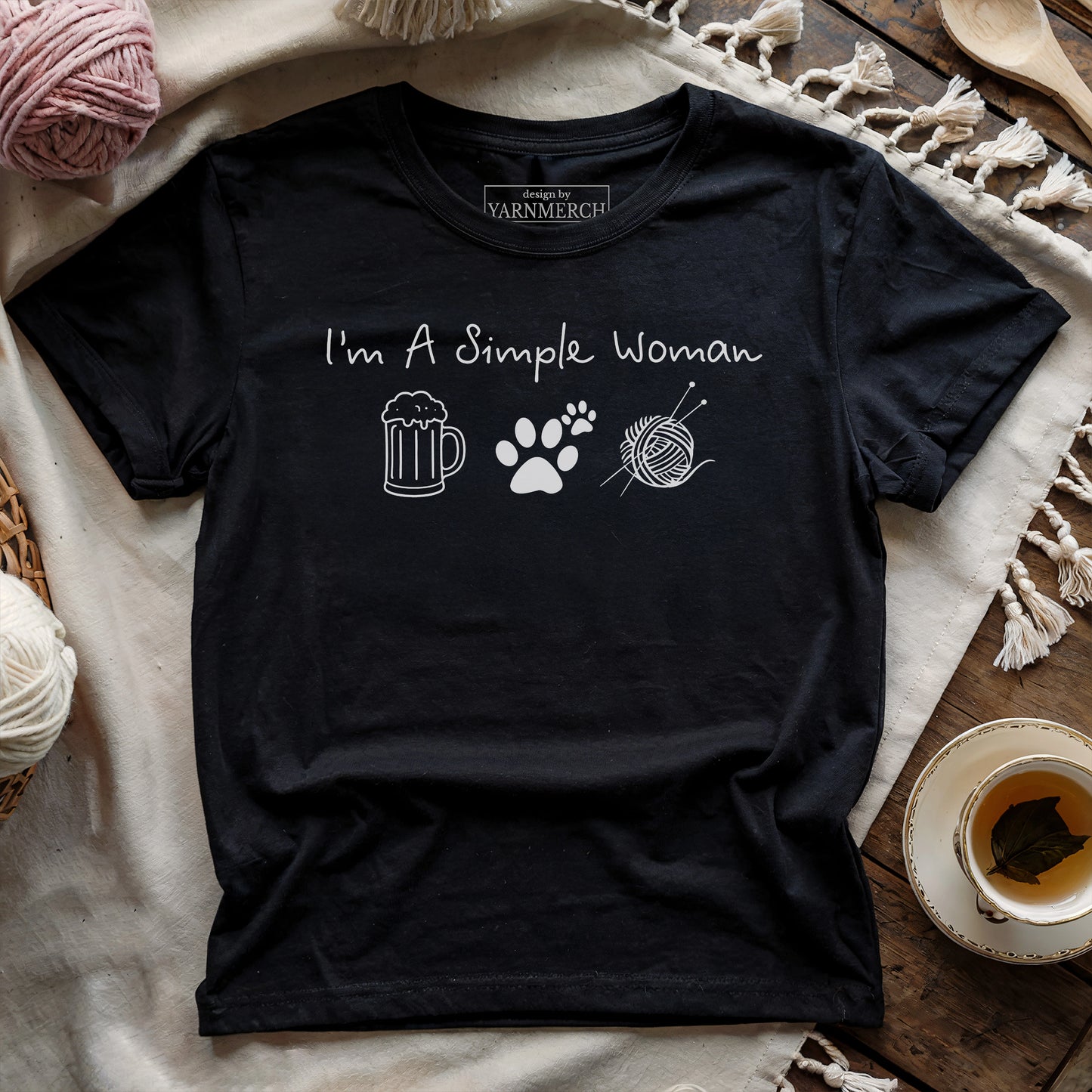 Simple Women Need Beer & Yarn T-shirt