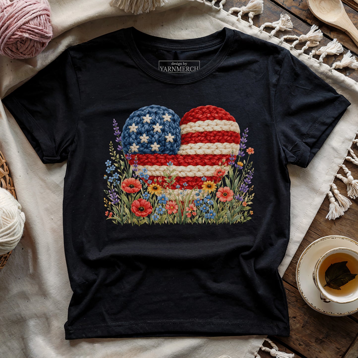 Skeins, Stripes & Love T-shirt