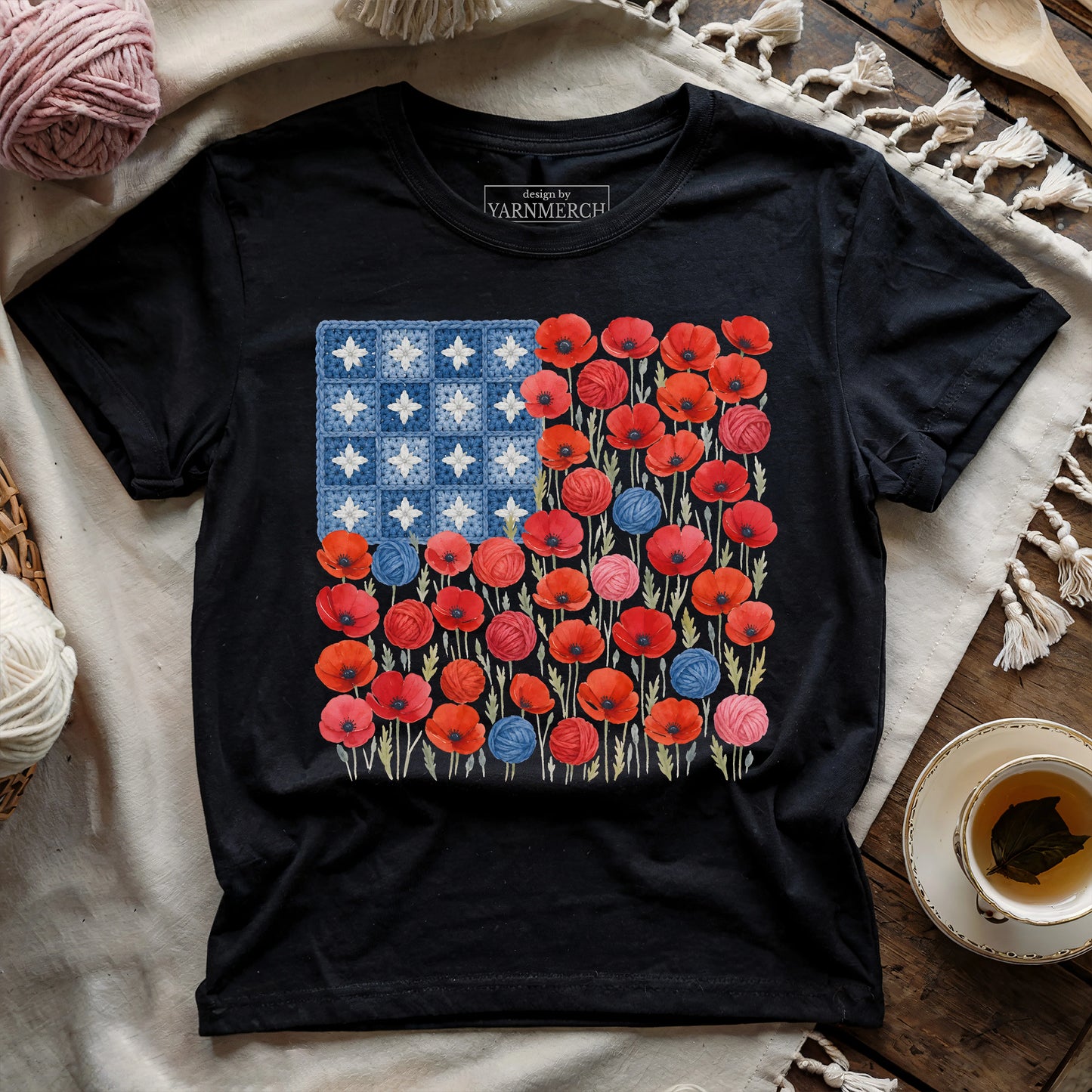 Squares, Flowers & Liberty T-shirt