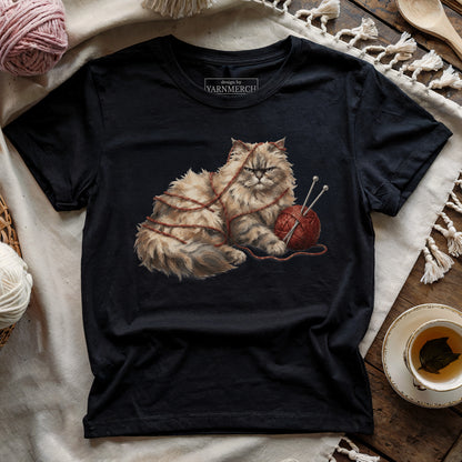 Tangled Cat Knitting T-shirt