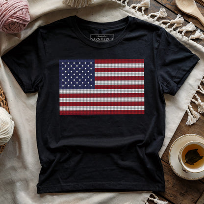 USA Flag Knitting Chart T-shirt