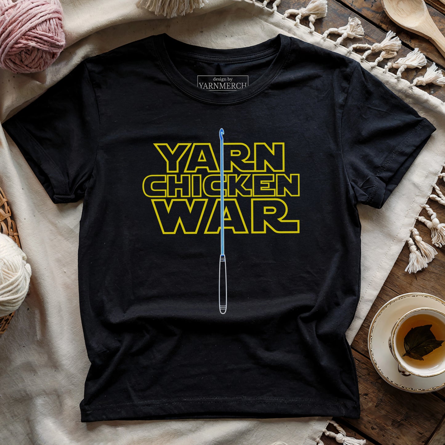 Yarn Chicken War Crochet T-shirt