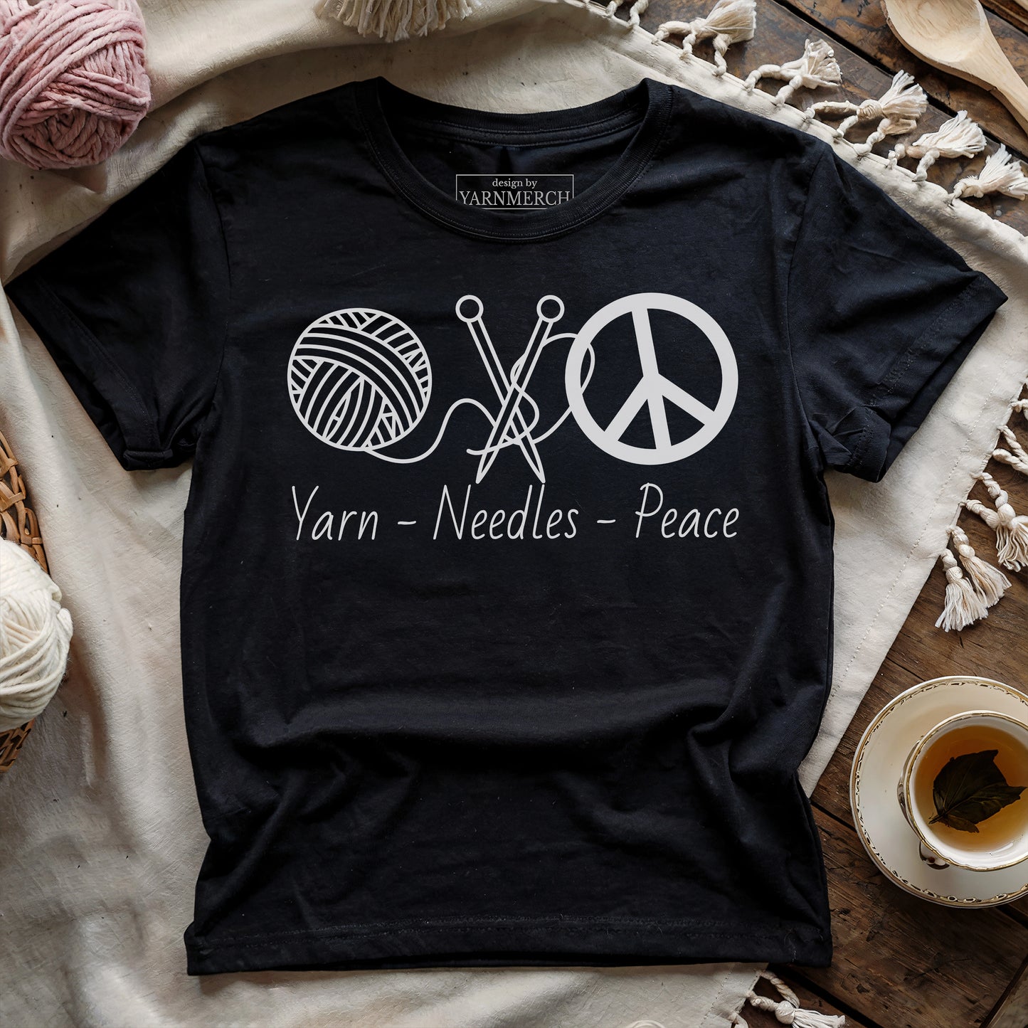 Yarn, Needle, Peace T-shirt