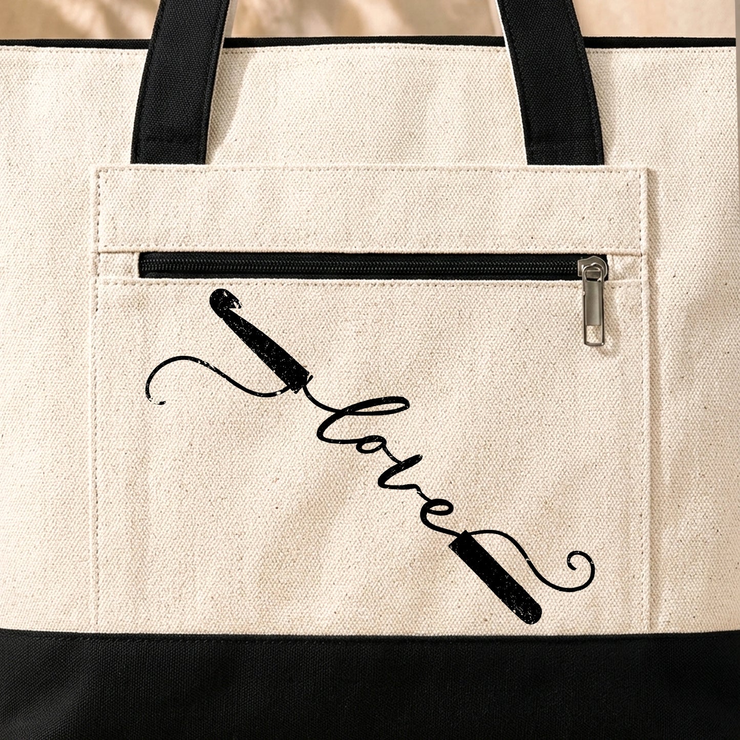 Love Crochet Tote Bag