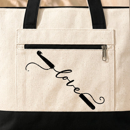 Love Crochet Tote Bag
