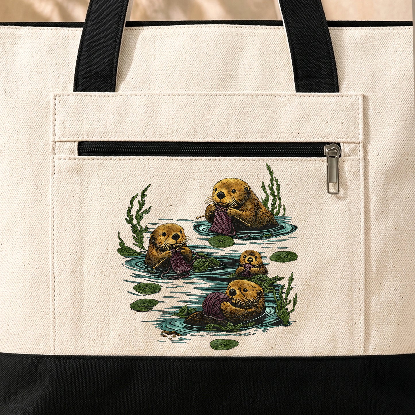 Otter Family Tote Bag