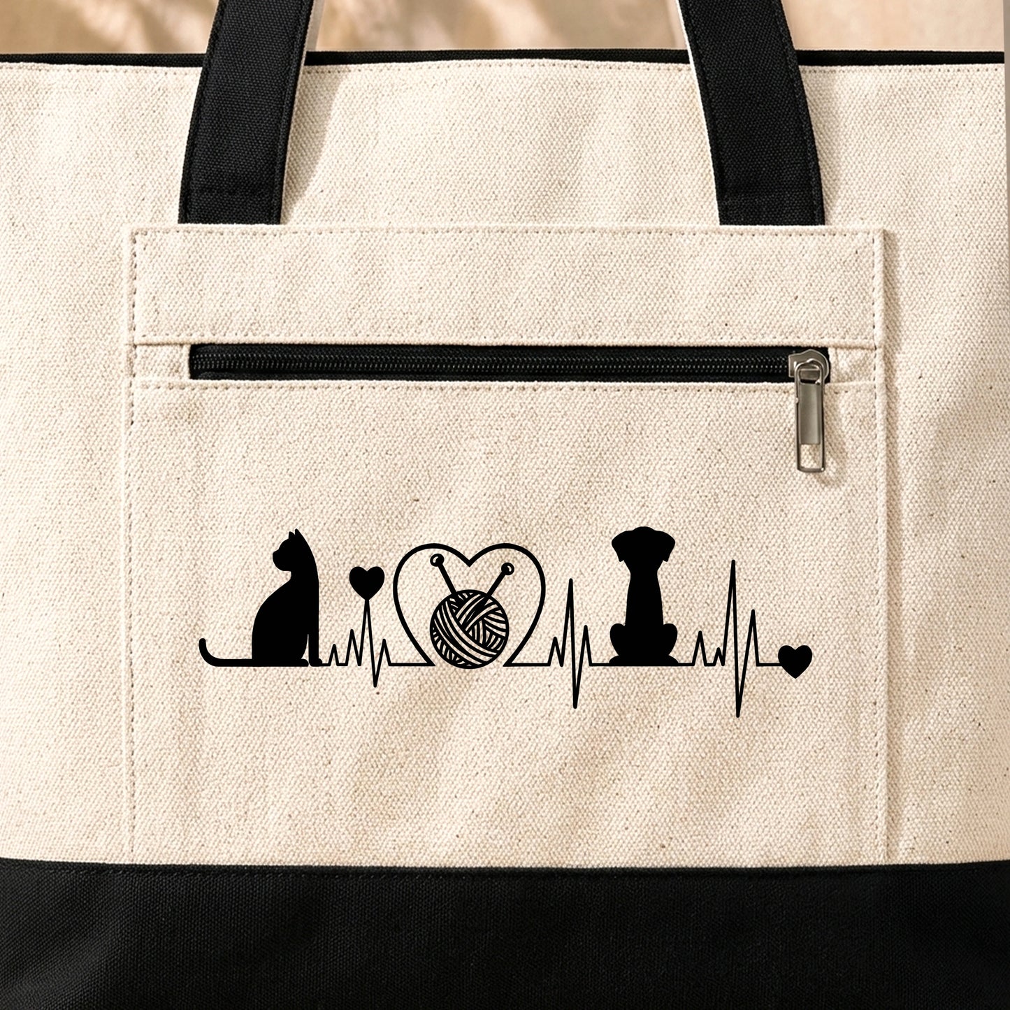 Pets & Knit Tote Bag