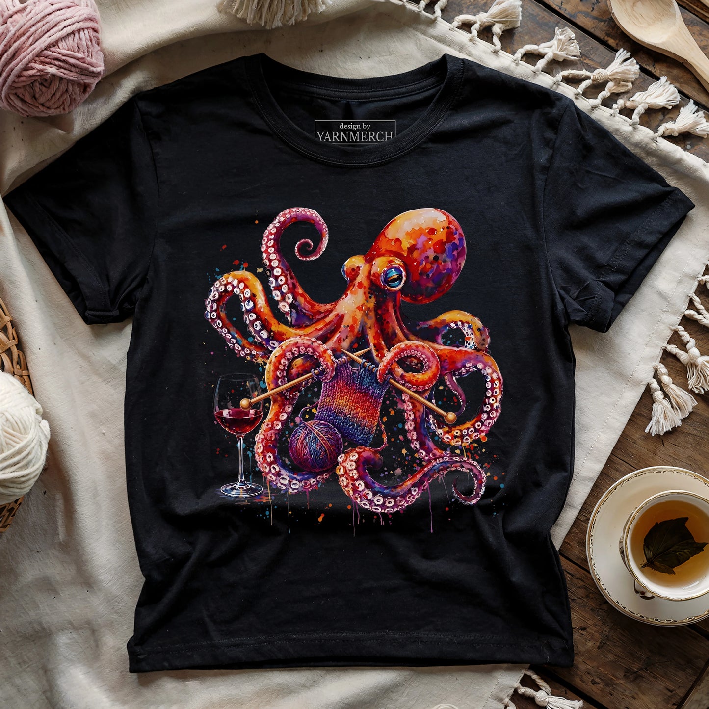 Knitopus & Wine T-shirt